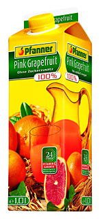 PFANNER Grapefruit růžový 100% 1l