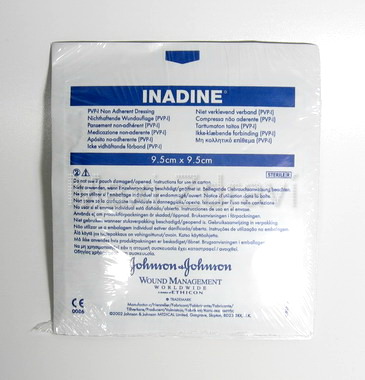 Inadine 9.5x9.5cm/5ks jódový sterilní 