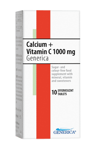 Calcium + Vitamin C 1000 mg Generica eff. tbl. 10