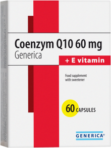 Coenzym Q10 60 mg + E vitamin Generica 60 kapslí 