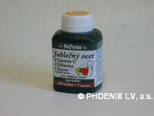 MedPharma Jablečný ocet + vlák. + vitamín C + chrom 107 tablet 